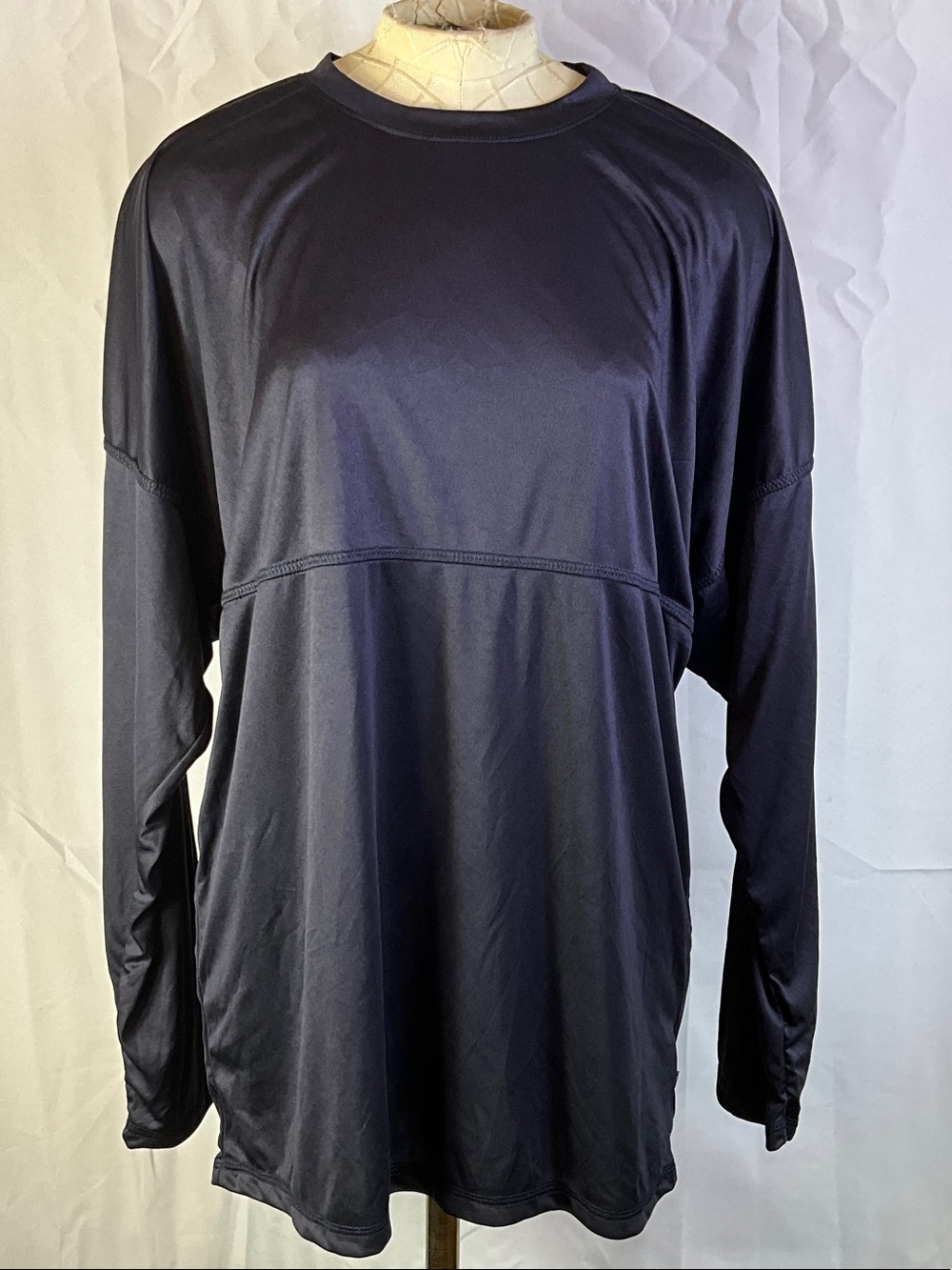 Spirit Jersey Large Long Sleeve Dry Fit Rash Guard Dark Blue Shirt NWOT